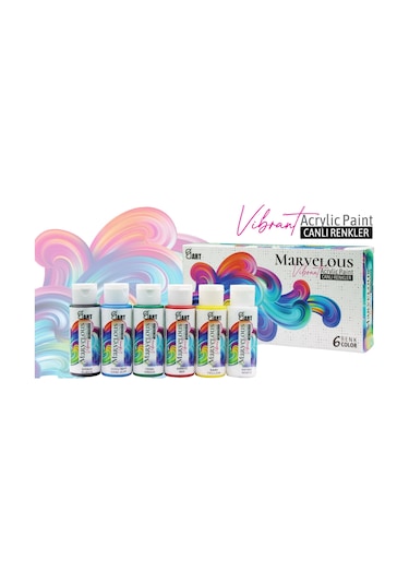E&d Art Marvelous 6x60ml Akrilik Boya Canlı Renkler Set / Ed.5526