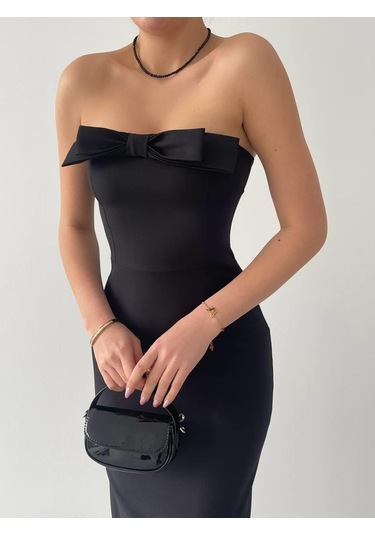 S-pazarım Önü Kurdaleli Kaelm Elbise Siyah