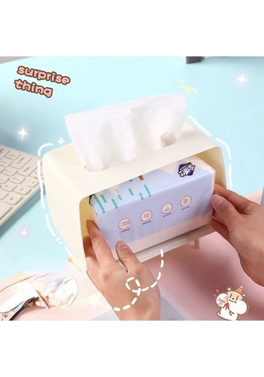 Createtech Beyaz-kore İns Yaratıcı Sevimli Kız Kalp Sevimli Tv Modeli Cep Telefonu Standı Masaüstü Çekmece Kağıt Havlu Kutusu Doku Kutuları Peçete Tutucu Beyaz