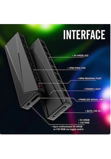 12v Rgb - 5v Argb Adapter & Pwm Hub