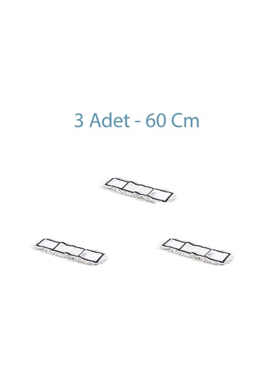 Cod-ex Nemli Palet Yedek Mop Paspas Başlığı Bezi Beyaz 3'lü 60 CM