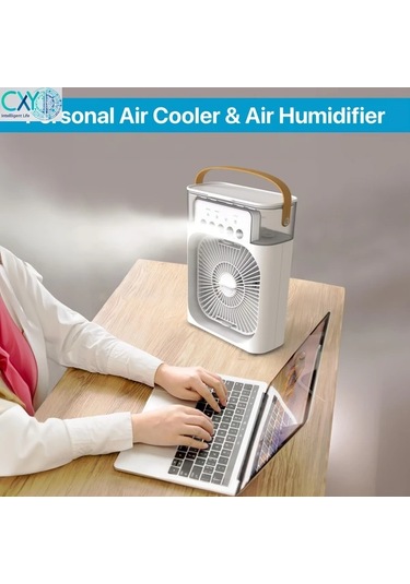 Boatshop1 Usb Çalışan Taşınabilir Masa Fanı Koyu Mavi 600 Ml 5 Hız Ayarlı Sessiz Soğutma 23.5cm Kompakt Nemlendirici Fonksiyonlu