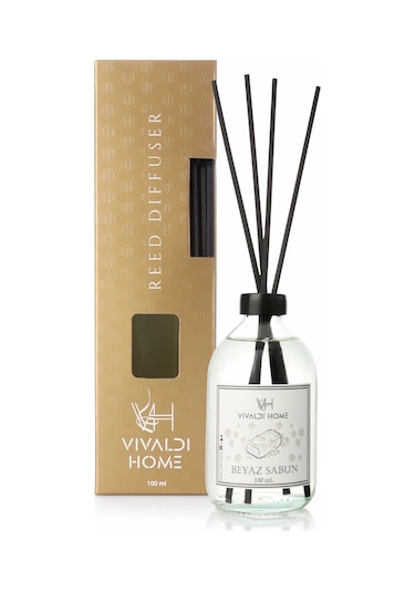 Vivaldi Home Beyaz Sabun Çubuklu Oda Kokusu Esansiyel Uçucu Yağ 100 ML