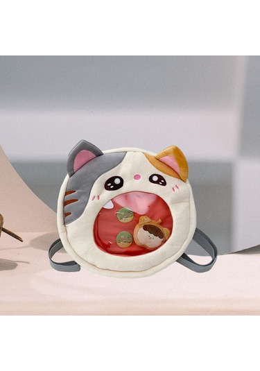 Suntek Karikatür Peluş Sırt Çantası Sevimli Büyük Bebek İle Gri