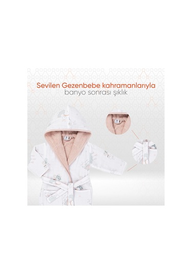 Gezenbebe Hero Desenli Müslin Ve Havlu Bebek Çocuk Bornozu 12 - 24 Ay