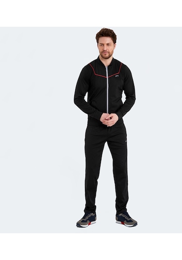 Slazenger ROOSEVELT IN Erkek Cepli Fermuarlı Siyah Eşofman Takımı