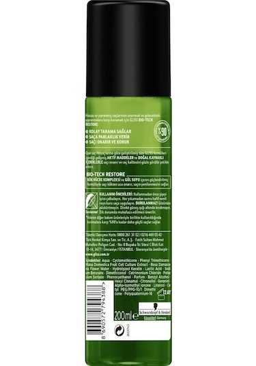 Schwarzkopf Gliss Bio Tech Sıvı Saç Bakım Kremi 200 ML