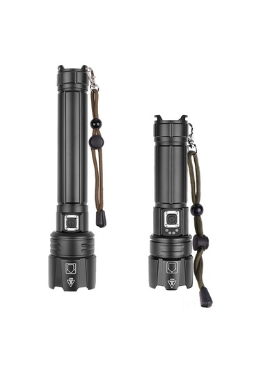 Sınır Ötesi P70 Zoom El Feneri Yükseltme Type-c Usb Şarj İle Çıkış Xhp70 Güçlü Işık P90 El Feneri 1476 Kısa Xhp70 Type-c Şarjı + 1 18650 Pil + Usb Kablosu Çok Renkli