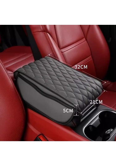 Siyah Seametal Araba Kol Dayama Minderi Pu Deri Bellek Köpük Merkezi Konsol Kol Dayama Kapağ 2 Depolama Cepler Kol Kolçak 54156291