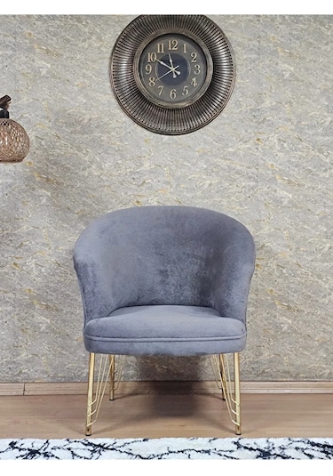 Tekli Teddy Gold Kaplama Telli Ayak Çay Seti Koltuk Tekli Berjer Çok Renkli