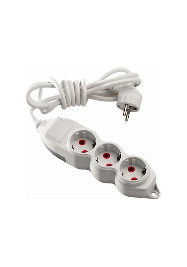 Mono Orion 3'lü Topraklı Grup Priz 2 Metre (3*1) Beyaz