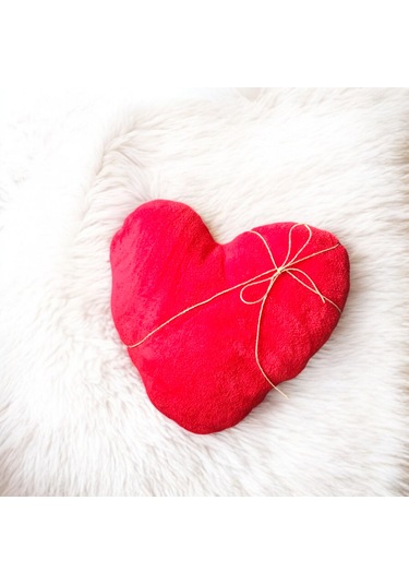 Sevgililer Günü Kırmızı Kalp Yastık 38x38