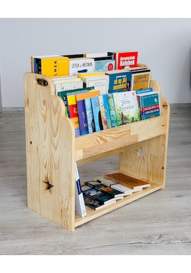 Masif Ahşap Çocuk Odası Kitaplığı Masif Ahşap Çocuk Odası Kitaplığı