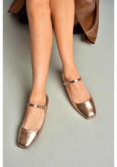 Fox Shoes S726252508 Bronz Rugan Kadın Babet Bronz