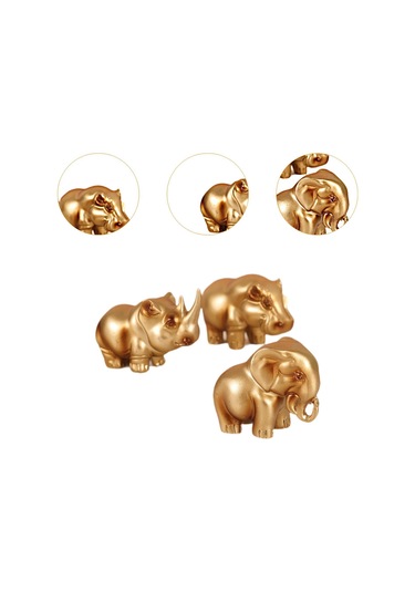 Suntek Gergedan Fil Su Aygırı Heykelciği 3 Parçalı Set 6cmx5cmx3cm