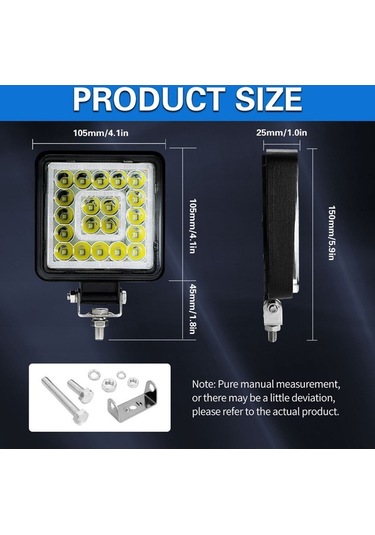 Pazly Siyah 2'li 4 Inç Led Çalışma Işığı Çubukları 160w 16000lm Model K22259b-1