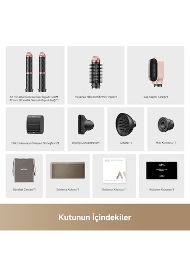 MOVA Master 10 Çok Yönlü Saç Şekillendirici, Coanda Hava Akışı, Akıllı Başlık Tanıma