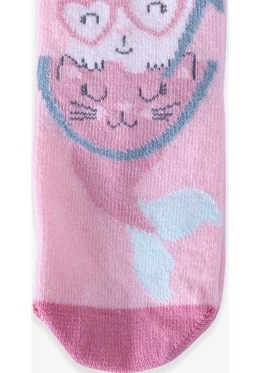 Breeze Kız Çocuk Soket Çorap Yaz Figürlü Pudra (1-2-7-8 Yaş)