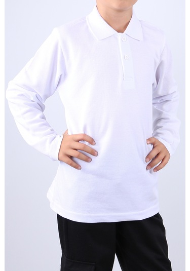 Çocuk Unisex Okul Lakosu Uzun Kollu C16 Beyaz