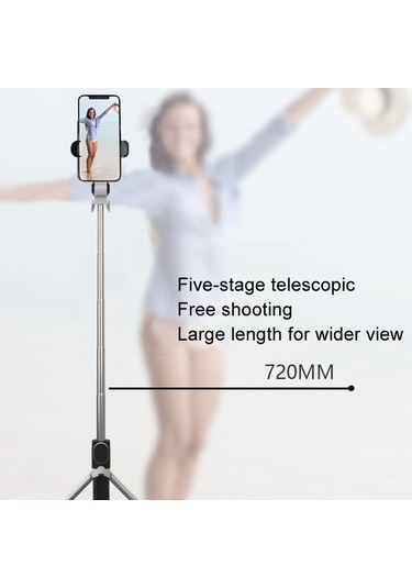 Cbtx Xt09 Canlı Cep Telefonu Tripod Selfie Stick Braketi Bluetooth Selfie Stick Pink