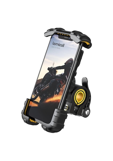 Lamicall Motosiklet Ve Bisiklet Telefon Tutucu 360 Derece Döndürülebilir Bm02yellow Siyah - Sarı