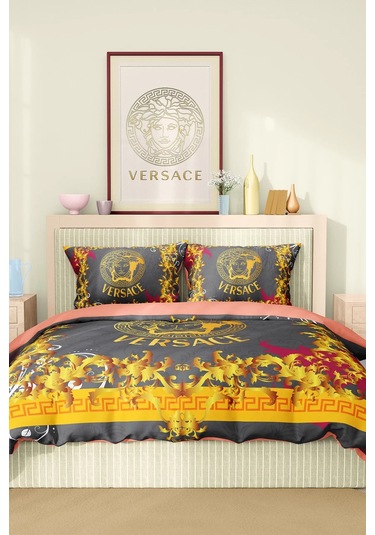 Marka Nevresim Takımı Çift Kişilik Pamuklu Saten Kumaş 6 Parça 3d Dijital Baskı Duvet Cover Set Model No:117 Renkli