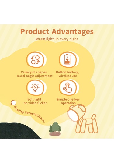 H46769p Karikatür Gece Lambası Çocuk Lambası Mini Köpek Led Pembe Diğer