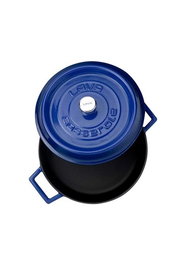 Lava Döküm Sığ Tencere Trendy Mavi 24 CM