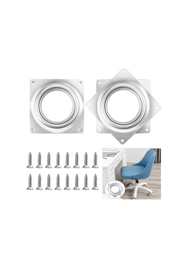 10 Cm Kare Lazy Susan Vidalı Döner Rulman Plakası, 2 Adet Çelik