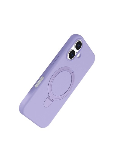 Özel Apple I Phone 17 Regal Magsafe Standlı Kapak - Lila Fırsat