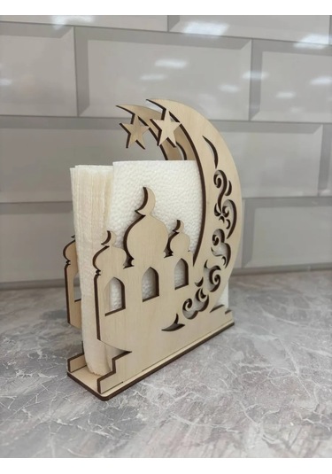 Masterskaa Derevannyh İzdelij Müslüman Masa Üstü Peçetelik Dekorasyon 390580097 Açık Renk Ahşap