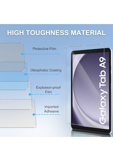 Galaxy Tab A9 Sm-x110 Uyumlu Ekran Koruyucu 8.7 İnç Darbelere Karşı Koruyucu Temperli Cam