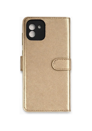 Mey İthalat Samsung Galaxy Uyumlu A03 Kılıf Trend S Plus Kapaklı Kılıf - Gold