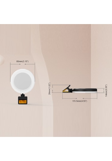 Qingmipy Usb Şarjlı 3 Renkli Aydınlatmalı Dizüstü Ve Telefon İçin Ayarlanabilir Parlaklıkta Klipsli Selfie Işığı Diğer