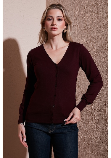Fashion Friends Bayan Hırka 25k0781k1 Bordo Bordo Fashion Friends Bayan Hırka 25k0781k1 Bordo Bordo