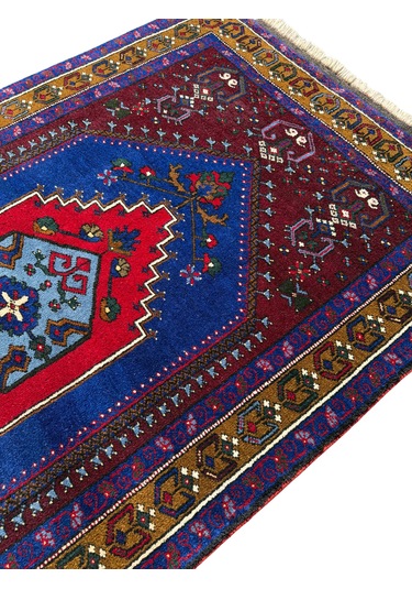 El Dokuma Sıfır Büyük Yahyalı Halısı 130x225 Kök Boya Yün Halı Lacivert