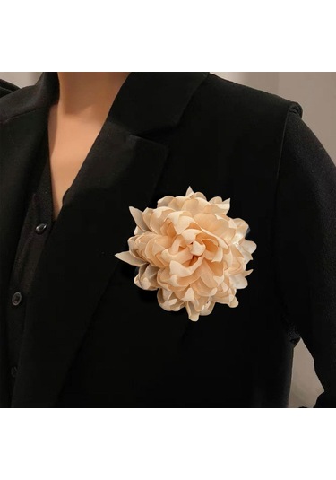Homyl Kadınlar Için Çiçek Broş Rozeti Büyük Dans Ziyafeti Kayısı