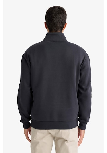 Defacto Regular Fit Dik Yaka Yarım Fermuarlı Basic Düz Sweatshirt X7405az25auar214 Antrasit Defacto Regular Fit Dik Yaka Yarım Fermuarlı Basic Düz Sweatshirt X7405az25auar214 Antrasit