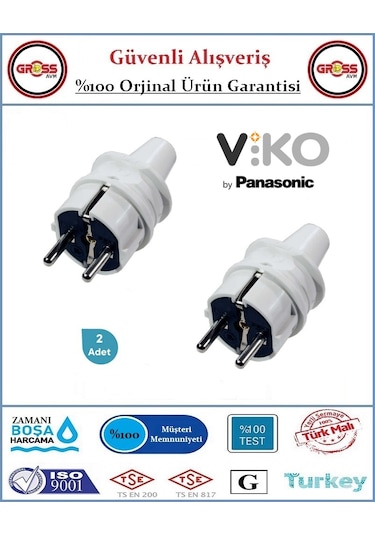 Viko Topraklı Erkek Fiş - 2 Adet
