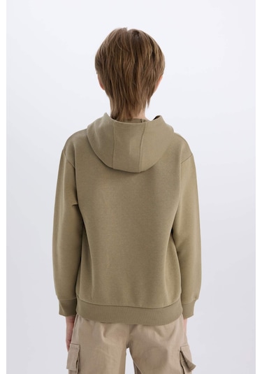 DeFacto Erkek Çocuk Kapüşonlu Baskılı Kalın Sweatshirt D3037A824WNKH488 DeFacto Erkek Çocuk Kapüşonlu Baskılı Kalın Sweatshirt D3037A824WNKH488