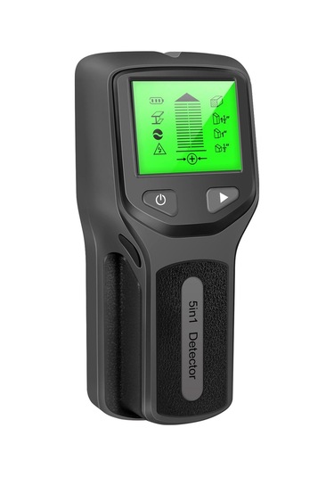 Siyah Saplama Bulucu Duvar Tarayıcı - 5'i 1 Arada Elektronik Saplama Dedektörü, Hd Lcd Ekranlı, Ahşap Ac Tel Metal