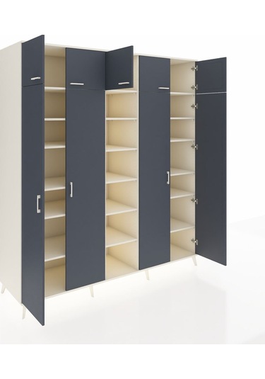 Kronos Dolap 18 Raflı 9 Kapaklı 220x59x243 Aytaşı-antrasit/aytaşı Antrasıt/aytası