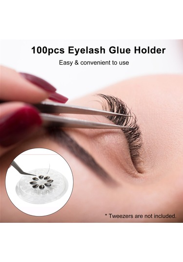 Vkemall 100 Adet Kirpik Uzatma Yapıştırıcı Tepsisi - Pratik Ve Kullanışlı, Tüm Kirpikler İçin Uygun