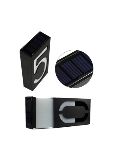 Sones 0.36w Güneş Enerjili Duvar Montajı 6 Led Aydınlatma Kapı Plakası Lambası Ev Numarası Veranda Işıkları Güneş Paneli İle 2