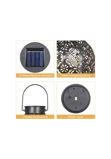 Tomshine Açık Güneş Fener Işık Delikli-out Tasarım 2 Adet