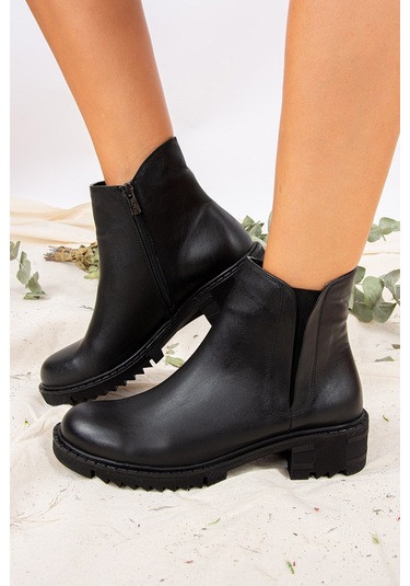 Fox Shoes Siyah Hakiki Deri Kadın Bot J654011903 Siyah