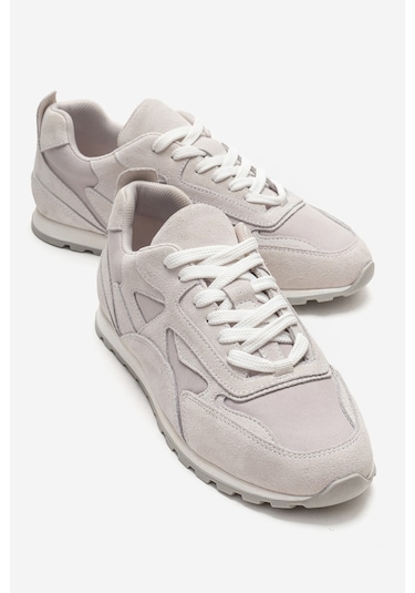 Luvishoes Sahra Buz Süet Hakiki Deri Kadın Sneaker Buz