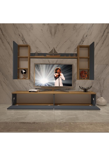 Decoraktiv Eko 7 Mdf Std Tv Ünitesi Tv Sehpası Pera - Antrasit