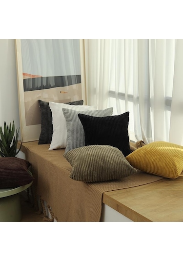 Siyah Ezilmiş Kadife Kadife Yastık Kılıfları 50cm/45cm/40cm/30cm Çekyat Kare Dekor Yastıklar 50x50cm