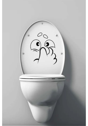 Dekoratif Sevimli Koku Klozet Kapağı Banyo Wc Sticker 24x21 Cm